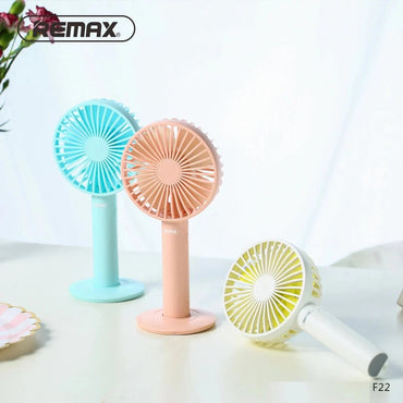 REMAX F22 Magnetic Makeup Mirror Handheld Rechargeable Fan - USB-C