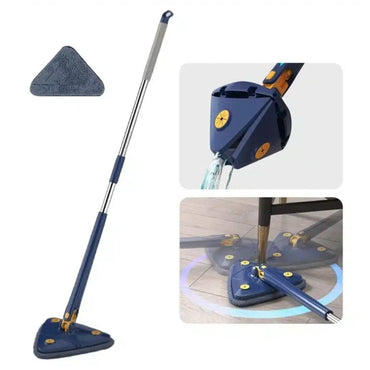 Triangle Mop 360Â° Rotatable Spin Cleaning Mop Adjustable Squeeze Wet and Dry Use Water Absorption