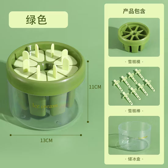 8 Pieces Ice Cream Molds Reusable Popsicle Mold Set Homemade Household Food Grade Plastic Ice Cream Mold Popsicle Ice Lolly Mold Kitchen Ice Pop Molds