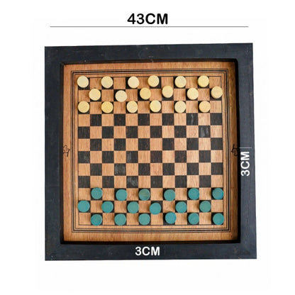 Wooden Checker Daam Board with Coins (Aprox 43 X 43Cm)