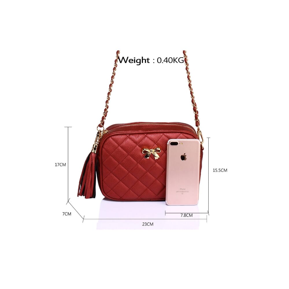 Everyday Carry - 2026 New Fashion Female Shoulder Bag Rhombus Embroidered Solid Color Chain