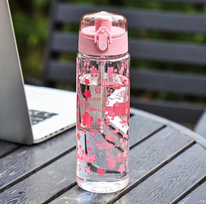 Cute Sun & Flower BPA-Free Water Bottle – Large Capacity Leakproof Sports & Travel Tumbler