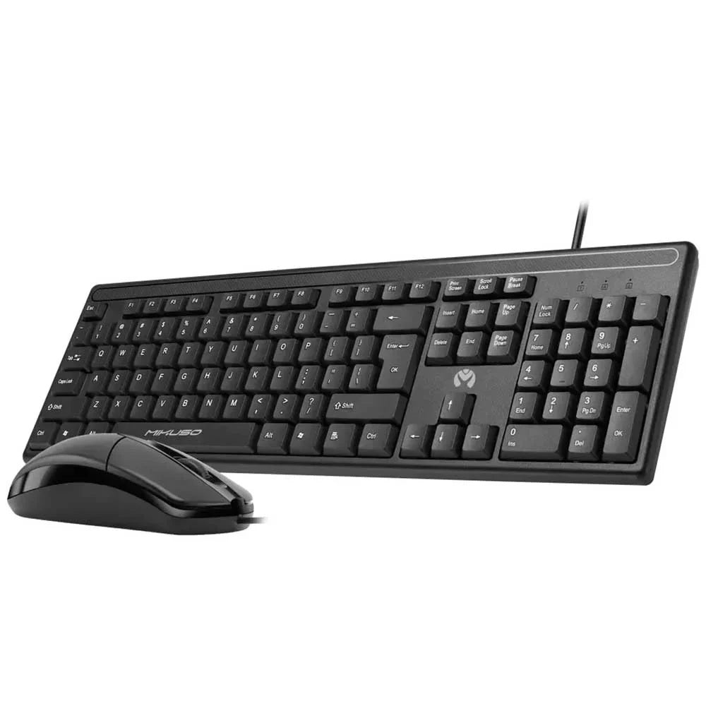 Mikuso KB-C012 Wired Keyboard and Mouse Combo – Ergonomic Design, Plug & Play for Windows XP/ VISTA / 7 / 8 / 10 / 11