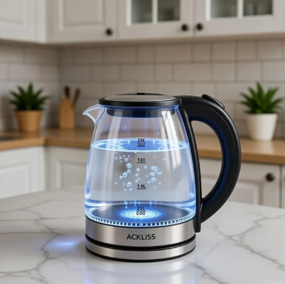 Automatic Illuminating Glass Electric Steel Kettle 1.8 Ltrs