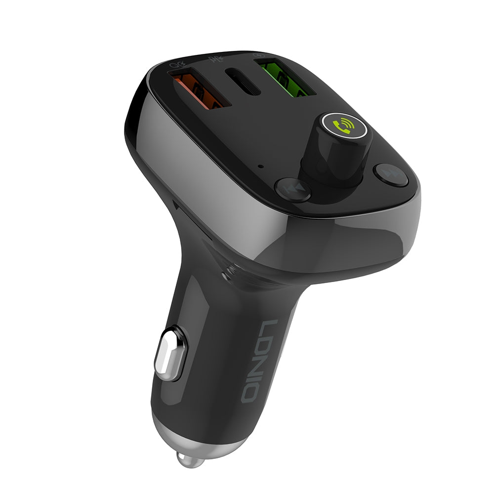 LDNIO C704Q Bluetooth FM Transmitter Triple USB Charger/USB-C PD/QC 4.0+ / Auto-ID Fast Charging