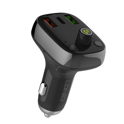 LDNIO C704Q Bluetooth FM Transmitter Triple USB Charger/USB-C PD/QC 4.0+ / Auto-ID Fast Charging