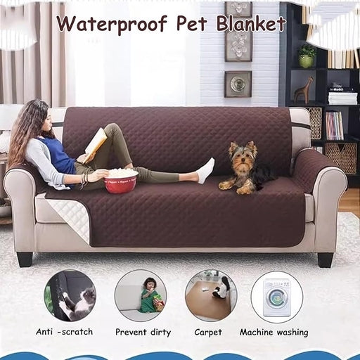 Triple Seat Sofa Cover, Washable and Reversible Coach Coat Protector, Soft Fabric Furniture Cover