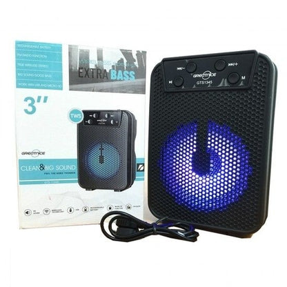 Greatnice 3" Inch Super Bass Portable Splash Proof Wireless Bluetooth Speaker GTS-1345 with TF Card
