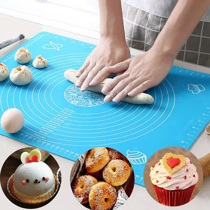 Large Size Silicone Baking Mat Pizza Dough Maker Pastry Kitchen Gadgets Cooking Tools Utensils Bakeware Kneading Accessories Dough mat kitchen tools baking supplies Dough Pizza Dough Non-Stick Maker