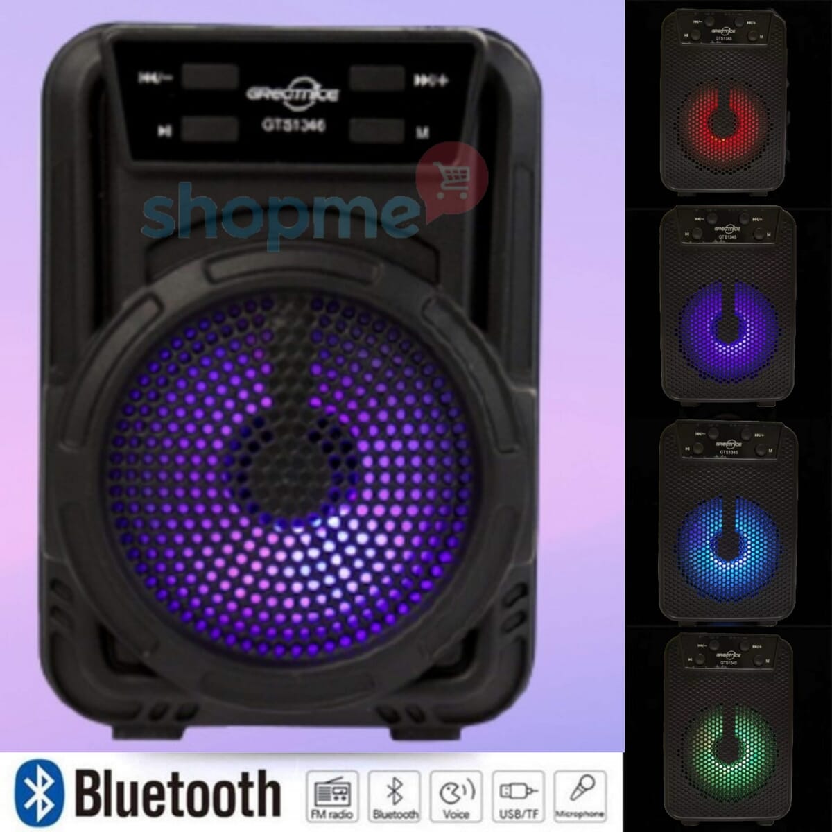 Wireless Portable Bluetooth Speaker with Micro SD, USB Flash & FM Radio Support, Assorted Color