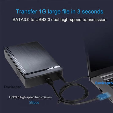 USB 3.0 External Hard Drive Enclosure for 3.5/2.5 Inch SATA Hard Drives/SSD up to 20 TB, 3.5'' Tool