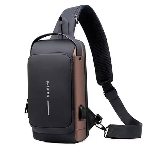 Luxury Waterproof Bag Men's Multifunction Anti-Theft USB Shoulder Bag Man Crossbody Cross Body Bag