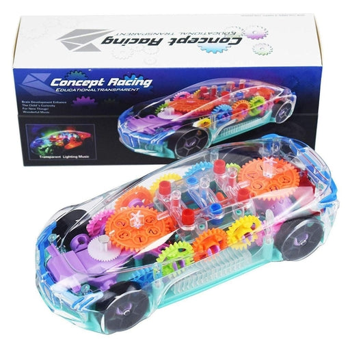 Transparent Kids Toys 3D Concept Super Car, Toy Cars for Kids 2 Years Age Plus, 360 Degree Rotation