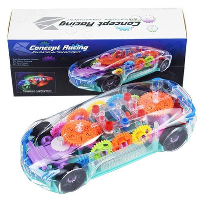 Transparent Kids Toys 3D Concept Super Car, Toy Cars for Kids 2 Years Age Plus, 360 Degree Rotation