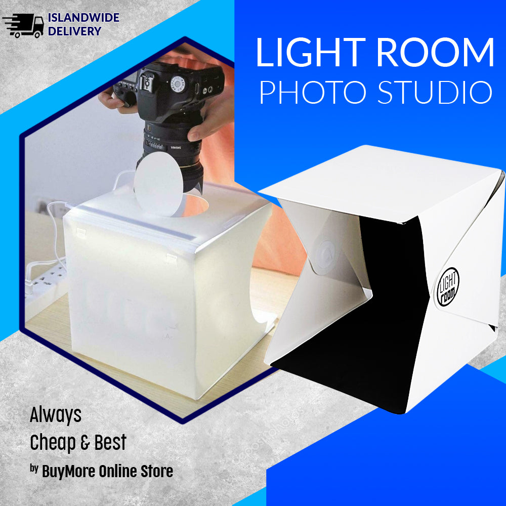 20 X 20 X 20 CM Big Size Folding Lightbox Photography Instant Home Photo Studio 1 Panel LED Light Room Photo box Camera Box Soft Box with Black & White Backdrops