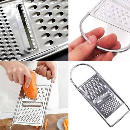 Stainless Steel 3-Way Vegetable Grater & Hand-Held Cutter