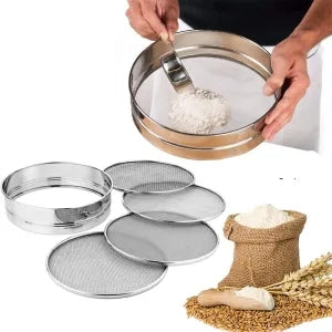 4 In 1 Stainless Steel Interchangeable Sieve Set Flour Chalni, Spices, Food Strainers