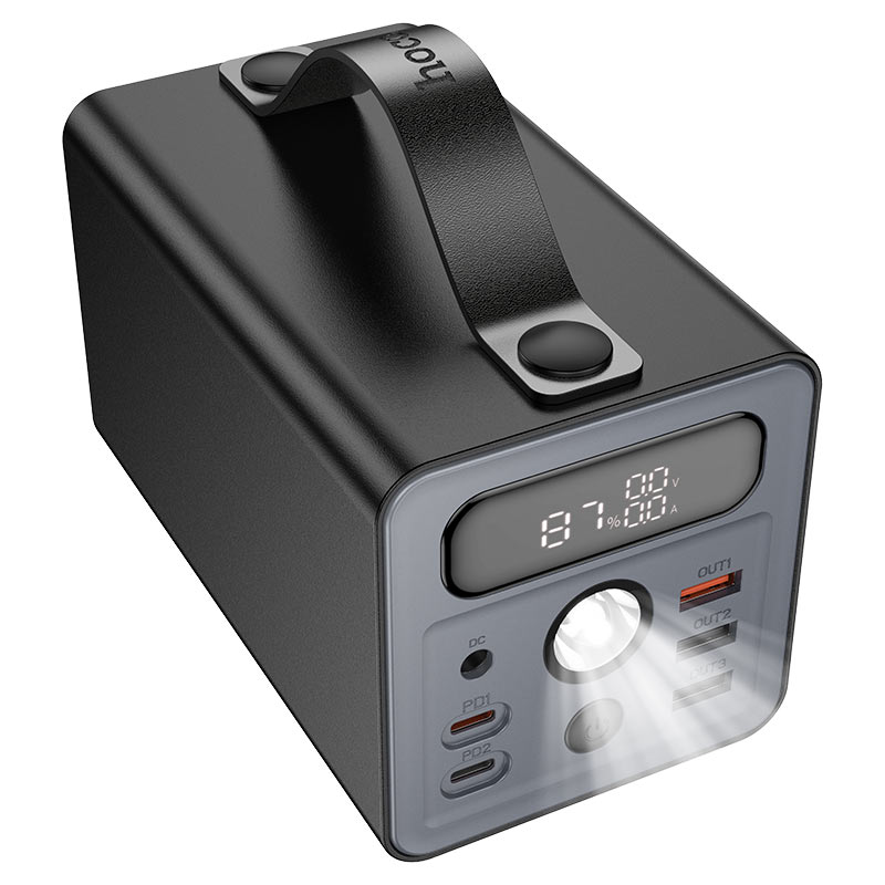 HOCO J138 Distant, power Bank, 60000mAh, Type-C and Triple USB-A Output, DC 12V Output, Dual Type-C input, with LED Lamp, LED digital display, Support Fast Charging protocols