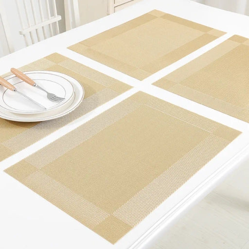 Non-Slip Heat Resistant PVC Placemats Washable Stain Resistant Dining Table Mats