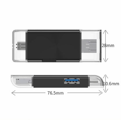 6 In 1 Memory Card Reader with USB 3.0 Type C/USB/Micro USB/TF/SD Memory Card Reader OTG Card Slot