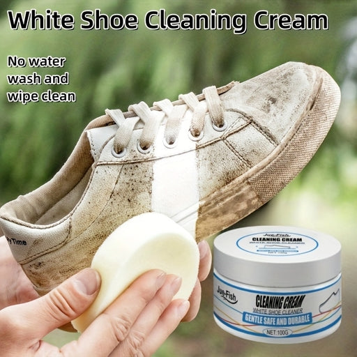 Sneaker Cleaning Cream with Sponge – Shoe Cleaner for White Sneakers, Sports Shoes, Boots & Canvas