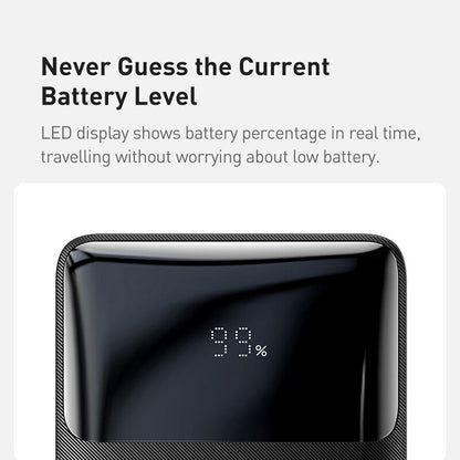 Baseus 30000mah 20W Fast Charging Type-C Output Power Bank with Digital Display