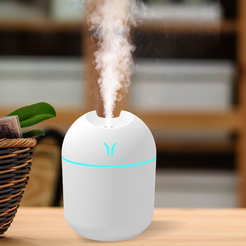 250ML Mini USB Air Humidifier with LED Light, Quiet Portable Aroma Diffuser for Desk, Bedroom & Car