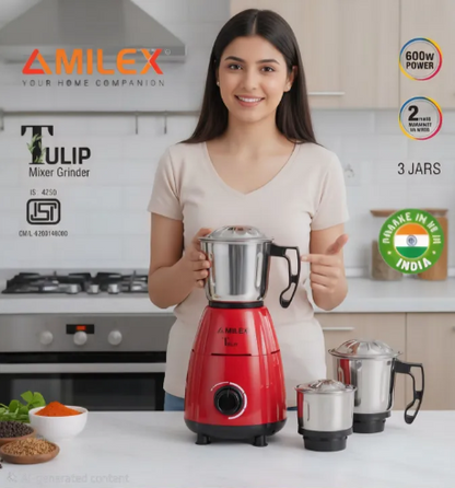 Mixer Grinder 3 in 1 Stainless Steel Jars 550W