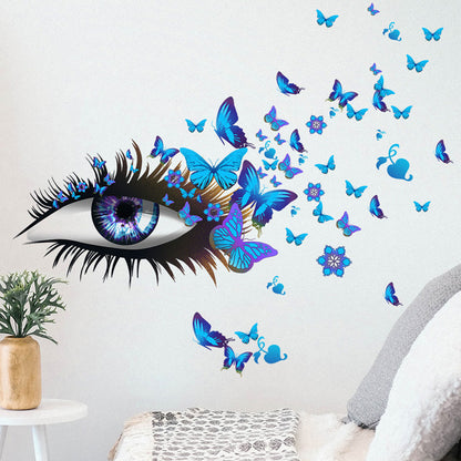 Blue Butterflies Eye Home Decoration animals tree bridge baby children bedroom room decor wall stickers removable kids nursery decal Mirror Dear Wall Decoration Stickers wall deco