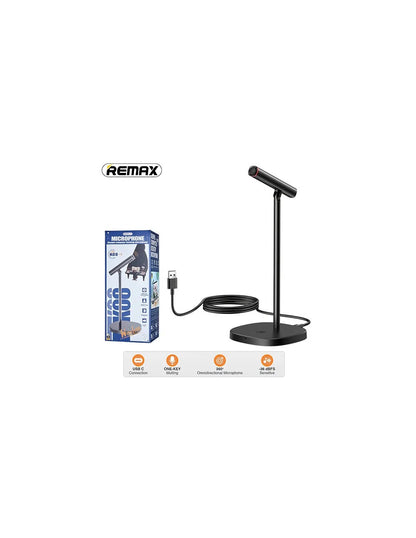 REMAX K08 Desktop Microphone USB Wired Mic , Black