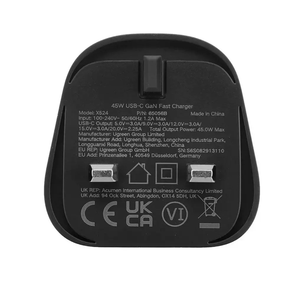 Ugreen 45W GAN Fast Wall Charger USB-C Port  - 65056B