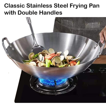 Stainless Steel Wok Pan with Handles,Fry Pan, Thachchi