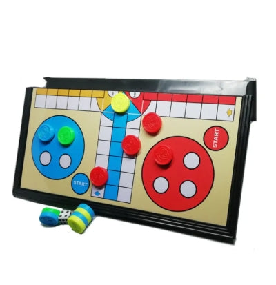 Foldable Ludo Game Board with Magnetic Pieces , a Brain Game