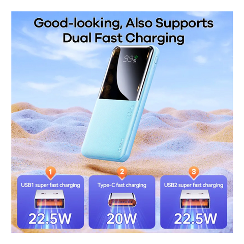 REMAX RPP-622 10000mAh QC 22.5W PD 20W Portable Fast Charging Powerbank Type C LED Digital Display Power bank