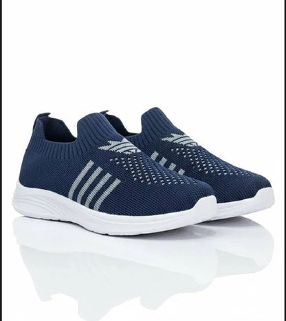 Women's Slip-on Knit Sports Shoe - Navy Lightweight Trainer