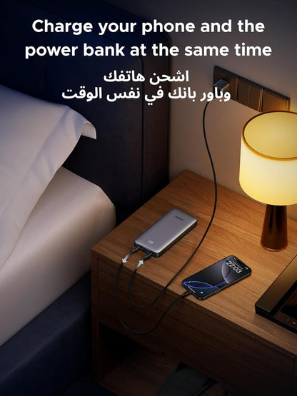 UGREEN PB535 10000mAh Power Bank 30W with 3 Ports (2*USB-C and USB-A) Portable Battery, Digital Display, Fast Charging Portable Charger with Cable for iPhone 16 Series, Galaxy S25U/S25/S24, iPad, AirPods