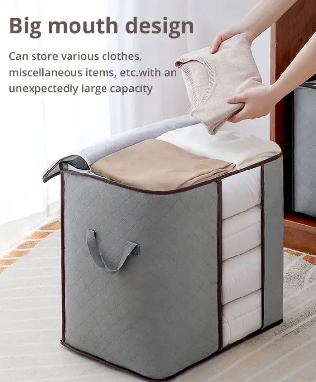 Large Capacity Non-Woven Storage Box for Clothing and Bedding Storage Semitransparent Durable
