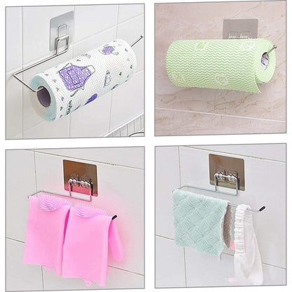 Paper Towel Holder with Magic Adhesive Pad, Kitchen Paper Roll Holder Wall Mount, Stainless Steel