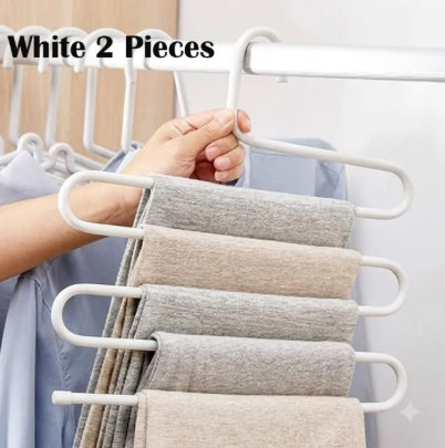 5 Layers Stainless Steel Clothes Hangers Space Saving Cupboard Hangers (1Ps /2Pcs)
