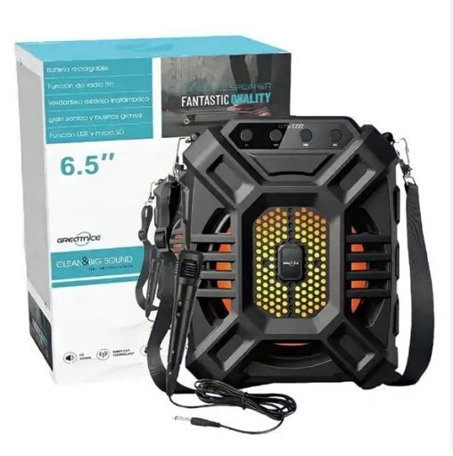 GREATNICE GTS-1222 Bluetooth, USB, TF Card & FM Radio Supported 6.5 Inch Driver RGB Lighting Speaker