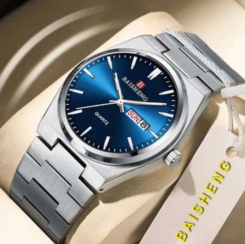 BAISHENG Op Brand Luxury Men Quartz Watches Original Watch for Man Waterproof Stainless Steel Watch