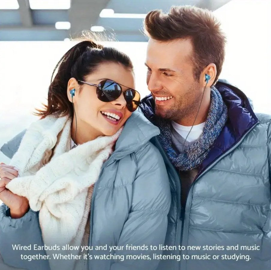 HiFi Wired in-Ear Headphones – USB-C & 3.5Mm, Volume Control & Mic, No Battery Required