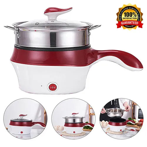 Multi-Function Portable Cooker Non-Stick Stainless Steel Electric Skillet Fry Pan Rice Cooker