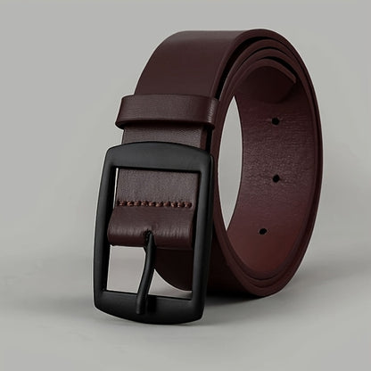 1Pc of Stylish PU Leather Belt for Men, Featuring a Simple and Vintage Design with a Smooth Buckle