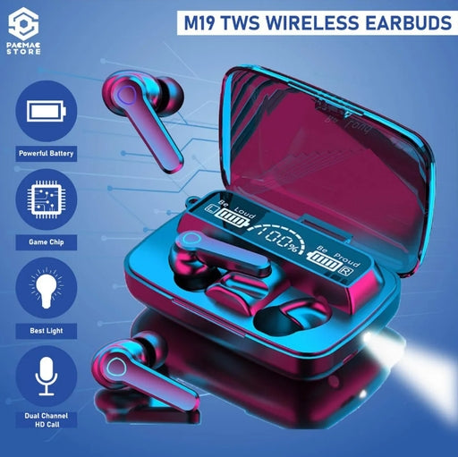 🔥 M19 TWS Bluetooth Earphones Handsfree Sports Headphones Bluetooth HiFi Stereo Music Wireless