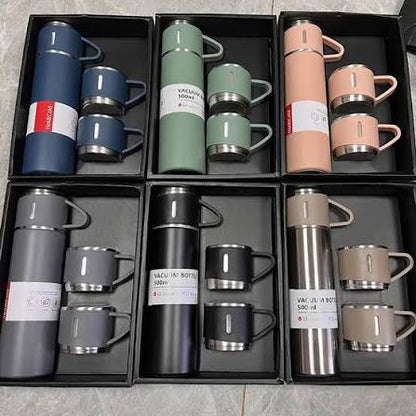 Vacuum Flask 500Ml Stainless Steel 3 Cup with Gift Box New Arrivals