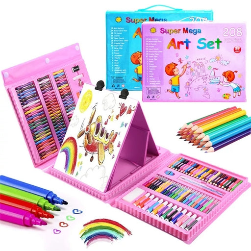 Kids 208/168PCS Drawing & Painting Art Set with Crayons, Oil Pastels, Watercolors, Markers & Colored