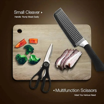 Professional Stainless Steel Kitchen Knife Set with Non-Slip Handles, Non-Stick Blades
