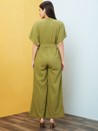 Women Extended Sleeve Tie-up Jumpsuit