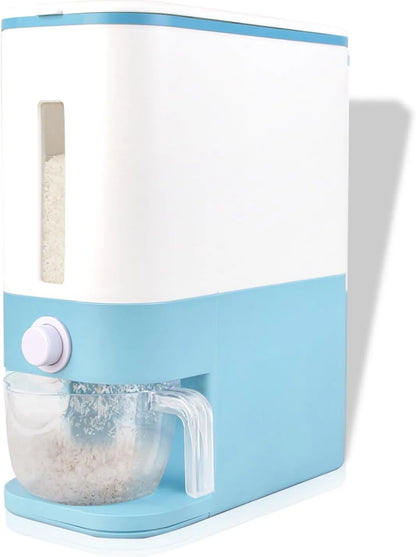 10Kg Rice Dispenser with Measuring Cup | Moisture-Proof Cereal Storage